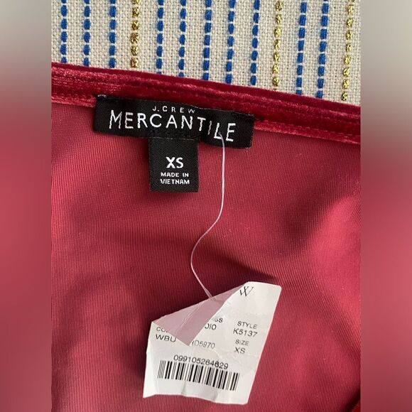 J. Crew Mercantile Body Suit Womens  Sz XS Pink Velvet  Scoop Long Sleeve NWT - Picture 3 of 8